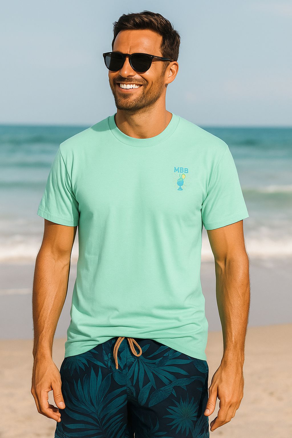 Tropical Shirt Mint Blue Lagoon