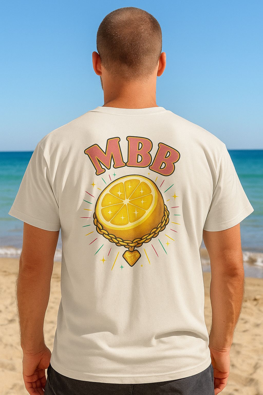 Tropical Shirt Lemon Bling Beige