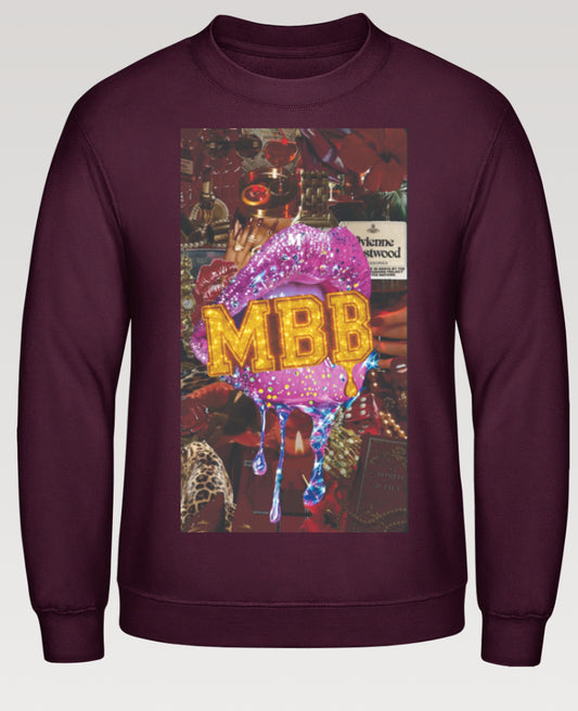 Burgundy Glam Lips Sweater